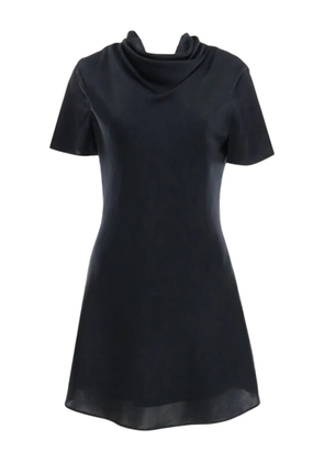 STAUD Iris cowl-neck short-sleeve Mmini dress - Black