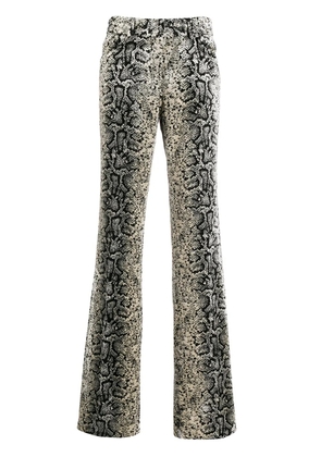 Giambattista Valli snakeskin effect bootleg trousers - Black