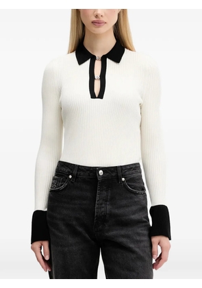 HUGO logo-embellished ribbed top - White