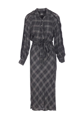 PINKO Osane check maxi dress - Black
