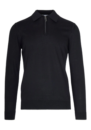 Paolo Pecora virgin wool zip-up polo shirt - BLACK