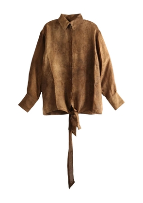Uma Wang tie-detailing shirt - Brown