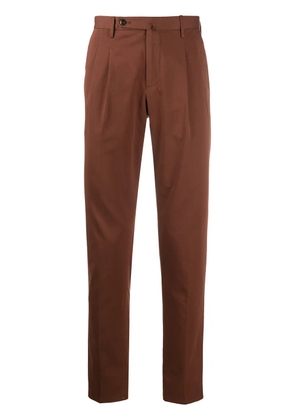 PT Torino straight fit double pleat trousers - Brown