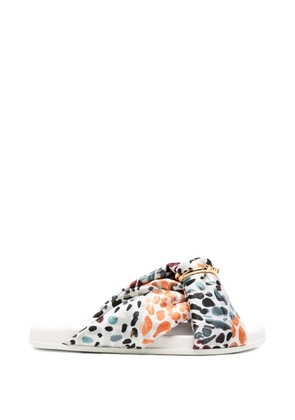 FENDI printed silk sandals - White