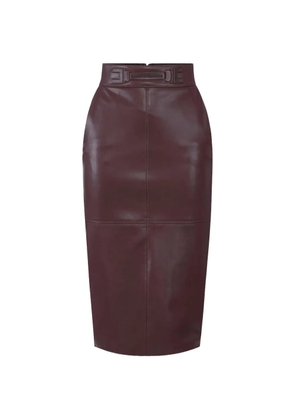 Elisabetta Franchi logo-belt midi skirt - Brown
