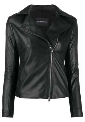 Emporio Armani zipped biker jacket - White