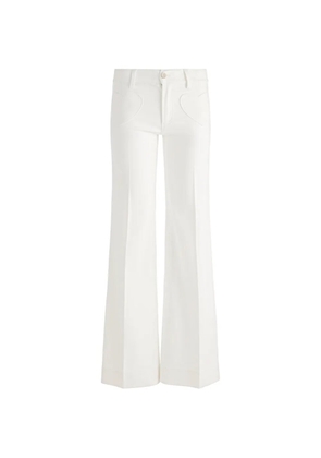 alice + olivia Slay Heart pocket front wide-leg jeans - Neutrals