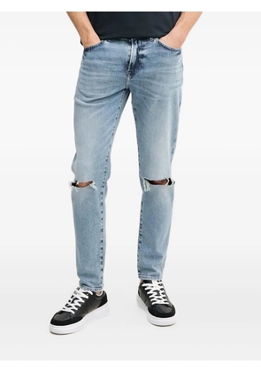 BOSS knee-rips straight-leg jeans - Blue