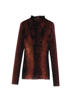 Jean Paul Gaultier snakeskin high-neck T-shirt - Brown