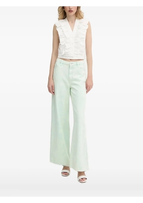 LIU JO sequin-embellished ruffled top - White