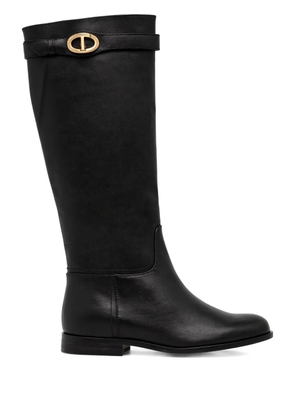 TWINSET Oval T knee-high boots - Black
