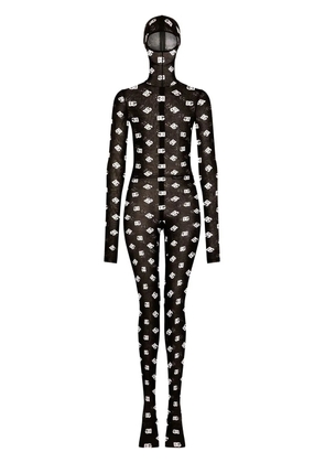 Dolce & Gabbana logo-print hooded jumpsuit - Black