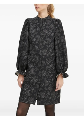 Bruuns Bazaar puff-sleeve floral-motif dress - Black