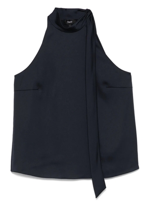 Theory textured-satin halter top - Blue