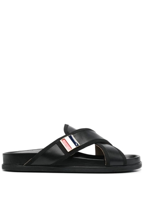 Thom Browne cross-strap flat sandals - Black