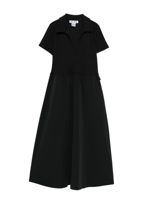 DKNY logo-embroidered polo-collar midi dress - Black