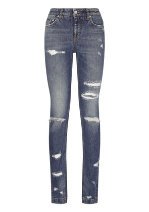 Dolce & Gabbana Girly distressed skinny jeans - Blue