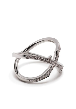 Stephen Webster 18kt white gold Stem Crossover diamond ring - Silver