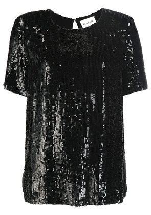 P.A.R.O.S.H. sequinned short-sleeve top - Black