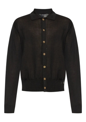 Versace polo-collar button-up cardigan - Black