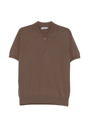 Canali zip-up polo shirt - Brown