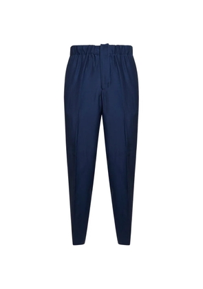 Laneus elastic-waistband tapered trousers - Blue