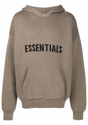 FEAR OF GOD ESSENTIALS logo lettering hoodie - Green