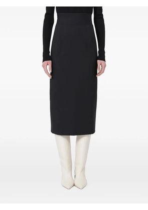 Sportmax elasticated-waistband slit midi skirt - Black