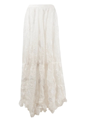 Nina Ricci crease-layered high-waisted skirt - White