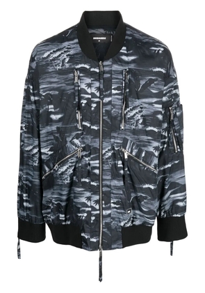 DSQUARED2 graphic-print bomber jacket - Blue