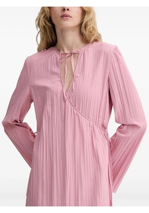 Stine Goya pleated tie-neck midi dress - Pink