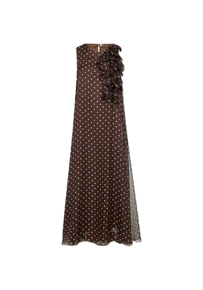 P.A.R.O.S.H. ruffled polka-dot maxi dress - Brown