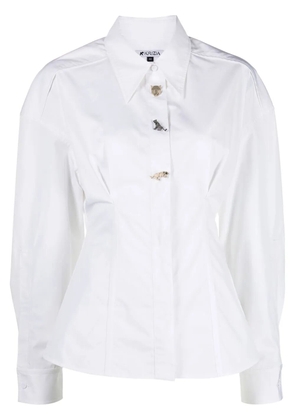 Krizia contrasting-button detail shirt - White