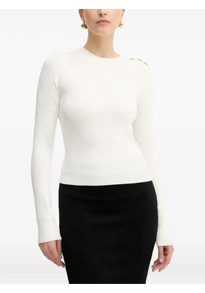 MARCIANO by GUESS Miley buttons patterned sweater - White