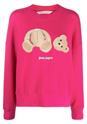 Palm Angels Teddy Bear print sweatshirt - FUCHSIA BROWN
