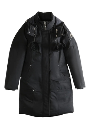 Moose Knuckles fur pompom hooded coat - Black