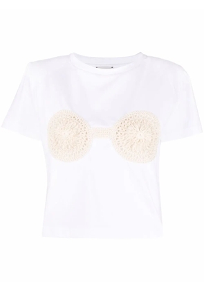 Magda Butrym crochet-detailed cotton T-shirt - White
