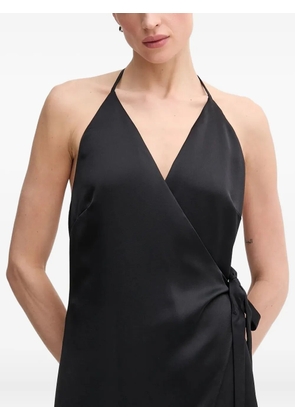 Sandro Ferrone halter-neck wrap-design maxi dress - Black