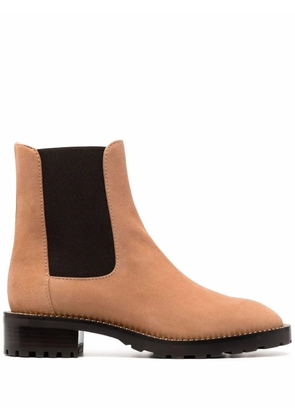 Stuart Weitzman suede chain-link chelsea boots - Neutrals