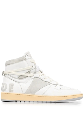 RHUDE panelled hi-top sneakers - White