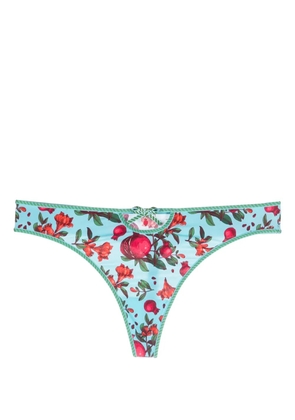 Marlies Dekkers Forbidden fruit-print glitter thong - Blue