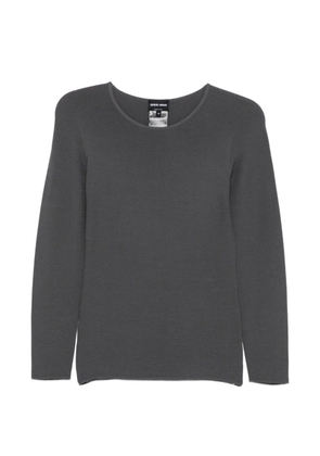 Giorgio Armani ribbed round-neck sweater - Grey