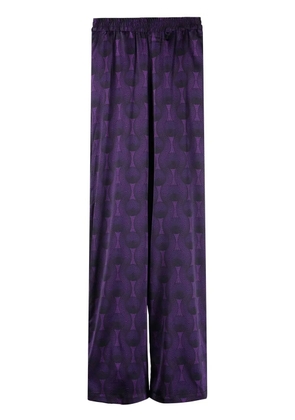 OZWALD BOATENG geometric-print silk trousers - Purple
