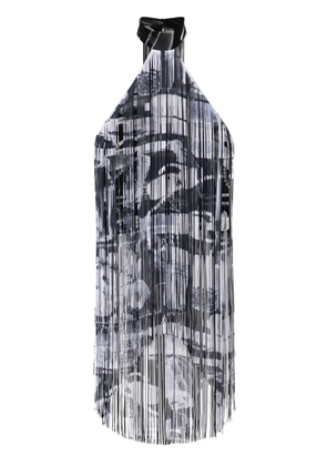 Off-White X-ray fringed top - Black