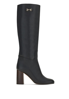 Ferragamo Gancini-bit leather boots - Black