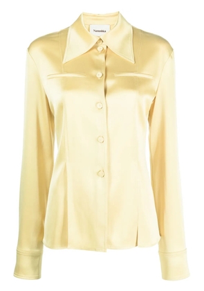 Nanushka oversize-collar long-sleeve shirt - Yellow