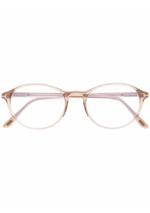 TOM FORD Eyewear tortoiseshell-effect round-frame glasses - Brown