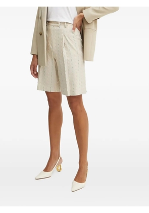 FRACOMINA striped pleated shorts - Neutrals