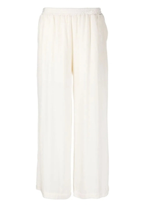 Gold Hawk wide-leg velvet trousers - White