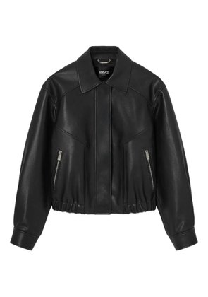 Versace zip leather jacket - Black